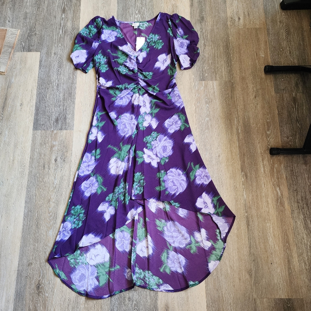 NWT FLORAL PURPLE DRESS - Picture 1 of 16